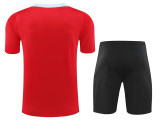 24/25 BAR Red & Light Blue Shoulders Training Short Suit (浅蓝肩)