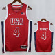 2024 Olympic Game USA CURRY # 4 Red Basketball Jersey