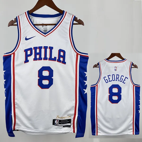 22/23 76ERS GEORGE  # 8 White Home Top Quality Hot Pressing NBA Jersey主场