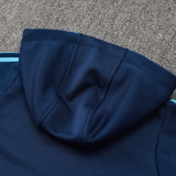 24/25  ARS Dark Blue Hooded  Half Pull Tracksuit(Add Fluff)  (半拉链、加绒F607)