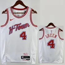 23/24 ROCKETS GREEN #4 White City Edition Home Top Quality Hot Pressing NBA Jersey