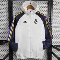 24/25 RMA White & Royal Blue Hooded Windbreaker