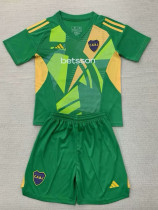 24/25 Boca Juniors Green Goalkeeper Kids Soccer Jersey