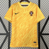 2024 Portugal Goalkeeper Yellow  Fans Soccer Jersey