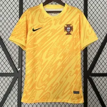 2024 Portugal Goalkeeper Yellow  Fans Soccer Jersey