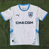 24/25 Marseille Home Fans Soccer Jersey(Print all Sponsor)前后广告