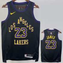 23/24 LAKERS JAMES #23 Black City Edition Top Quality Hot Pressing NBA Jersey