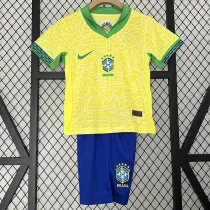 2024 Brazil Home Kids Soccer Jersey