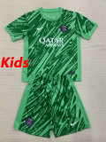 24/25  PSG Green Goalkeeper Kids Soccer Jersey(儿童）