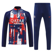 24/25  PSG Sapphire Blue Inkjet  Player version Half Pull Tracksuit  (球员版、半拉链)