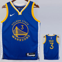 22/23 WARRIORS PAUL #3 Blue Top Quality Hot Pressing NBA Jersey (V领)