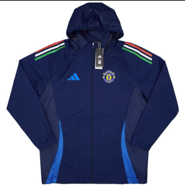 24/25 Man Utd Royal Blue Hooded Windbreaker