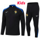24/25 France Black Kids Half Pull Tracksuit (半拉链\童装)