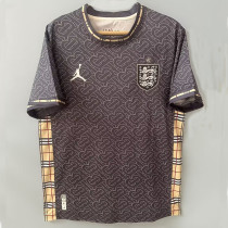 2024 England Black Grey Jordan Edition  Fans Soccer Jersey
