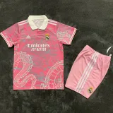 25/26 RMA  Chinese Loong Pink Kids Training Shirts