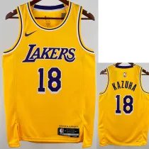 22/23 LAKERS KAZUHA #18 Yellow Top Quality Hot Pressing NBA Jersey(圆领)