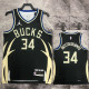 22/23 BUCKS ANTETOKOUNMPO #34 Black Top Quality Hot Pressing NBA Jersey (Trapeze Edition)