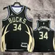 22/23 BUCKS ANTETOKOUNMPO #34 Black Top Quality Hot Pressing NBA Jersey (Trapeze Edition)