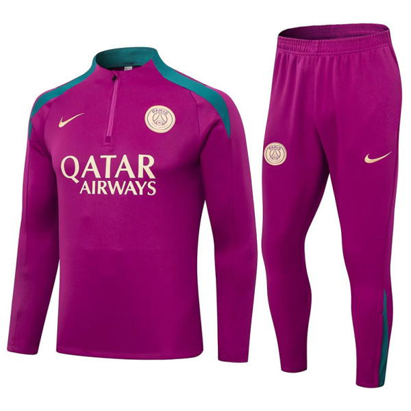 24/25  PSG Rose Red Half Pull Tracksuit  (半拉链)