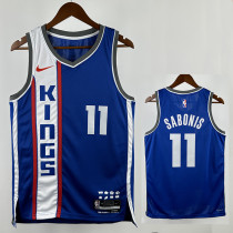 24/25 KINGS SABONIS #11 Blue City Edition Top Quality Hot Pressing  NBA Jersey