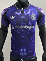 25/26 Man Utd Crown Purple Special Edition Blue Player Version Soccer Jersey