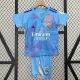 24/25 RMA Ske Blue Goalkeeper Kids Soccer Jersey(配左袖白色Ph广告）