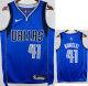 Dallas Nowitzki # 41 Blue away Top Quality Hot Pressing NBA Jersey(V领)
