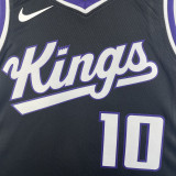 23/24 Kings SABONIS #10 Black Top Quality Hot Pressing NBA Jersey