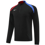 24/25 NK Black  Half Zipper Sportswear # 812黑色(半拉链)