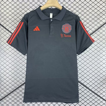24/25  Man Utd Grey Black Polo Shirt