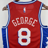 22/23 76ERS GEORGE  # 8 Red Flying Man Top Quality Hot Pressing NBA Jersey飞人版