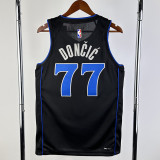 23/24 Dallas Mavericks DONCIC #77 Black City Edition Top Quality Hot Pressing NBA Jersey(V领)