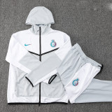 23/24 AL-Nassr White & Grey  Plush Hoodie Jacket Tracksuitt #F532(帽衫、加绒）
