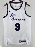 22/23 LAKERS BROWNIES # 9 White City EditionTop Quality Hot Pressing NBA Jersey(城市白、圆领)