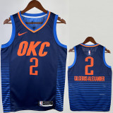 23/24 OKC Thunder GILGEOUS-ALEXANDER #2 Blue City Edition Top Quality Hot Pressing NBA Jersey (蓝色条纹 )