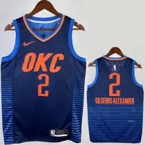 23/24 OKC Thunder GILGEOUS-ALEXANDER #2 Blue City Edition Top Quality Hot Pressing NBA Jersey (蓝色条纹 )