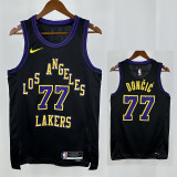 23/24 LAKERS DONCIC'#77 Black City Edition Top Quality Hot Pressing NBA Jersey
