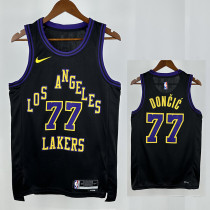 23/24 LAKERS DONCIC'#77 Black City Edition Top Quality Hot Pressing NBA Jersey
