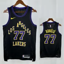 23/24 LAKERS DONCIC'#77 Black City Edition Top Quality Hot Pressing NBA Jersey