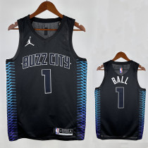 17/18 Hornets BALL #1 Black(City Edition) Top Quality Hot Pressing  NBA Jersey( 城市版)