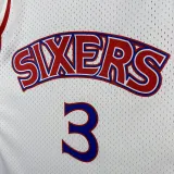 96/97 76ERS IVERSON  # 3 White Newcomer Top Quality Hot Pressing Retro NBA Jersey