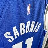 24/25 KINGS SABONIS #11 Blue City Edition Top Quality Hot Pressing  NBA Jersey