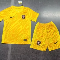 24/25 Portugal Yellow Goalkeeper Kids Soccer Jersey