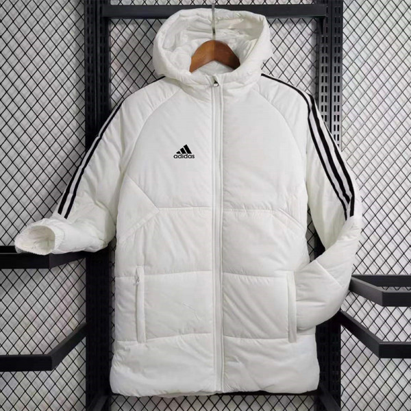 23/24 AD White Hooded Cotton Coat Black Edge (黑色边) 棉衣