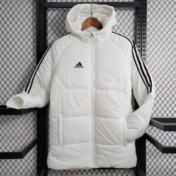 23/24 AD White Hooded Cotton Coat Black Edge (黑色边) 棉衣