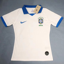 2019/2020 Brazil Away White Women Retro Soccer Jersey(女翻领）