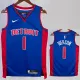 22/23 Pistons IVERSON #1 Blue Top Quality Hot Pressing NBA Jersey(V领)