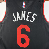23/24 HEAT JAMES #6 Black City Edition Top Quality Hot Pressing NBA Jersey (V领）