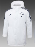 24/25 Cruzeiro White Hooded Cotton Coat 连帽棉衣