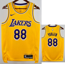 22/23 LAKERS LAKERS #88 Yellow Top Quality Hot Pressing NBA Jersey(圆领)